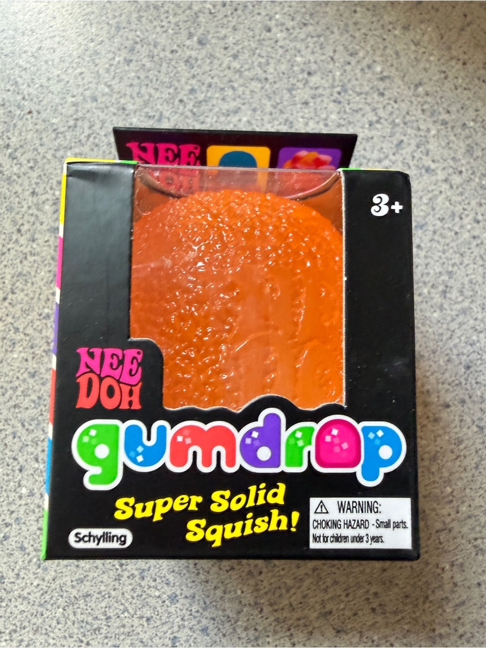 Nee Doh Schylling Gumdrop Super Solid Squish Orange Textured Squishy Gum Drop